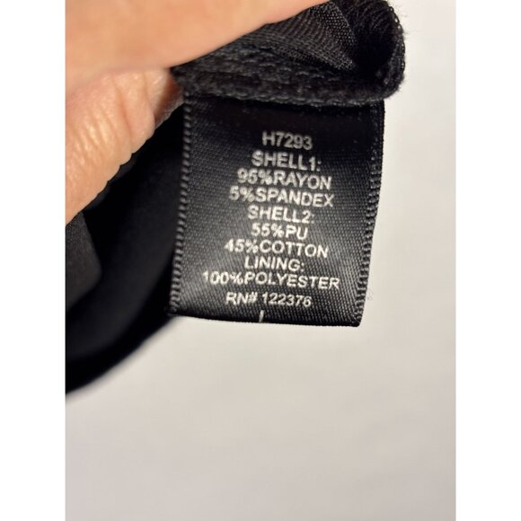 Boundary & Co. Black Fringe Top With Faux Leather Panels Size L - Picture 6 of 9